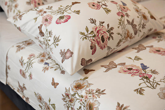 Spring Song – Bird & Blossom Duvet Cover with Fitted Sheet