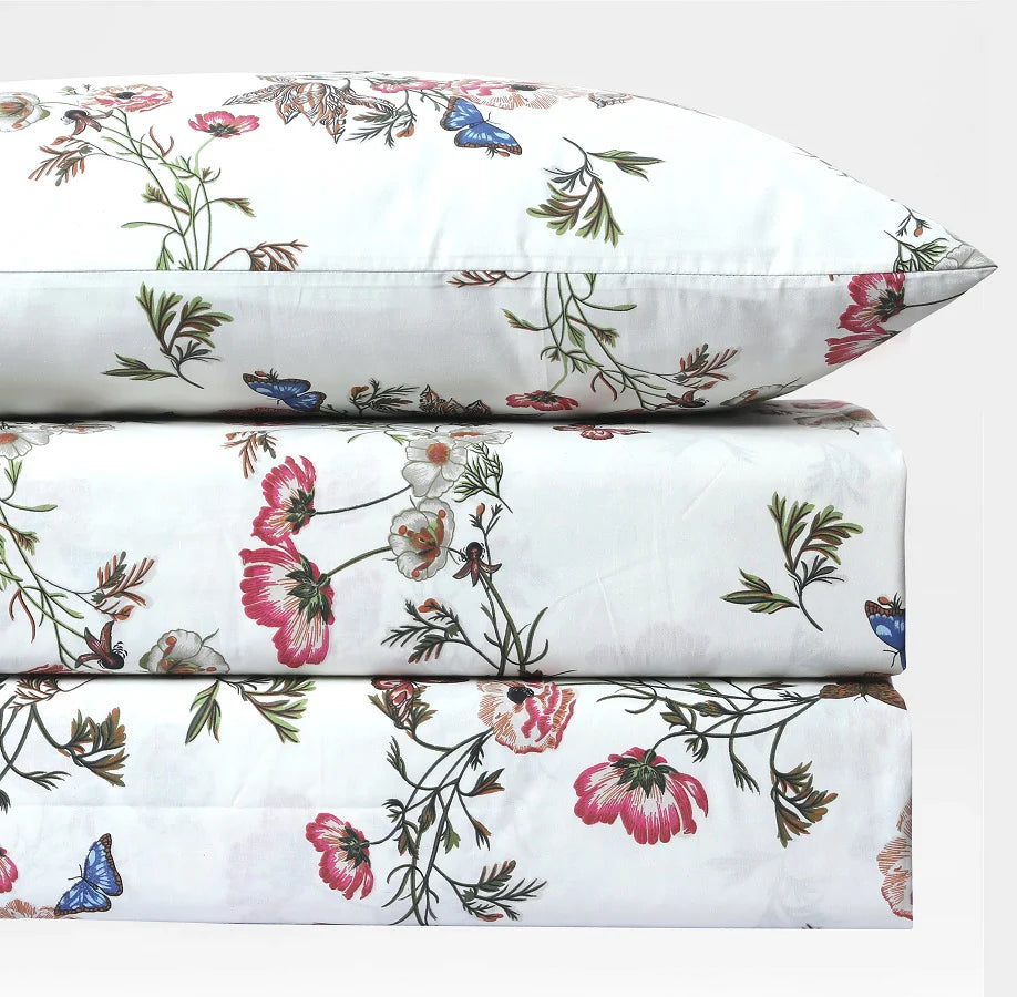 Spring Song – Bird & Blossom Duvet Cover with Fitted Sheet