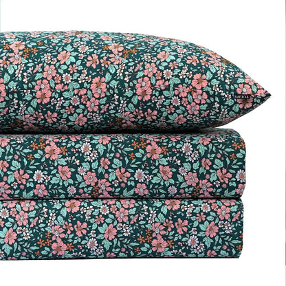 Midnight Bloom – Floral Duvet Cover with Fitted Sheet